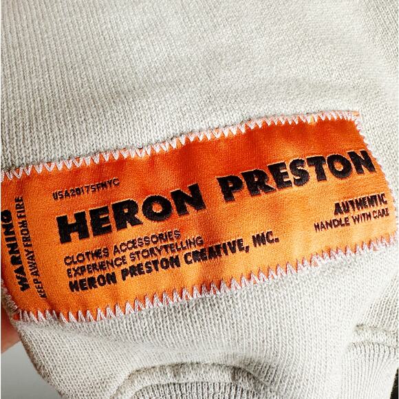 Heron Preston NWT RARE Global Collage Grey Cotton Graphic Hoodie Medium Unisex - Picture 8 of 16